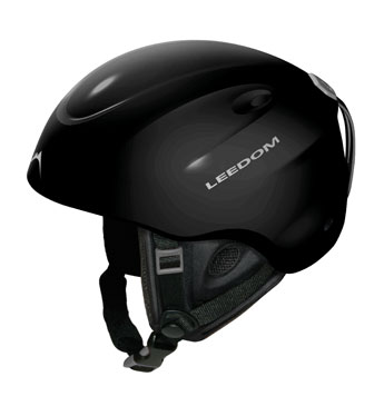 Leedom Stomper JUNIOR (Kid's) Ski and Snowboard Helmet - JET BLACK